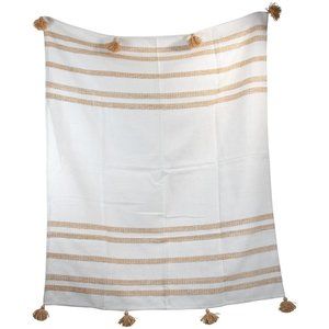 Foreside Home & Garden NWT Outdoor Safe Dylan Throw in Khaki Cream